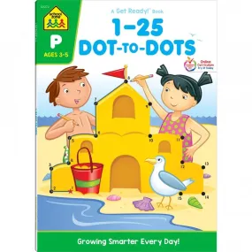 1-25 Dot-to-Dots Preschool Workbook - A frolicking collection of animal friends and playful scenes.