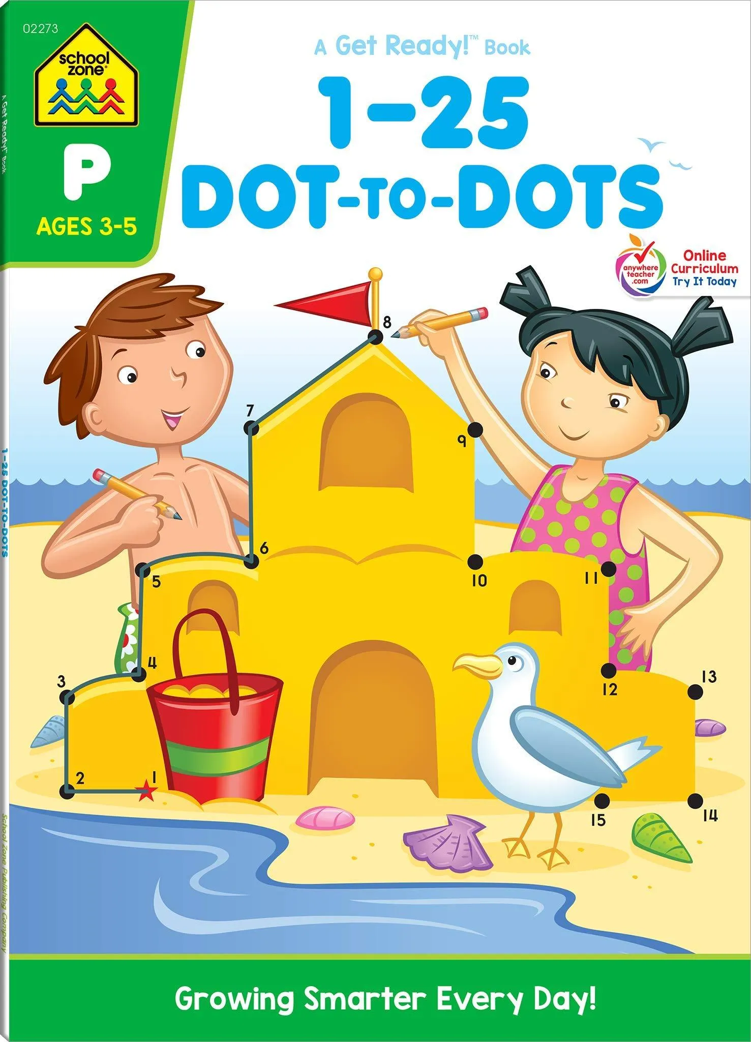 1-25 Dot-to-Dots Preschool Workbook - A frolicking collection of animal friends and playful scenes.