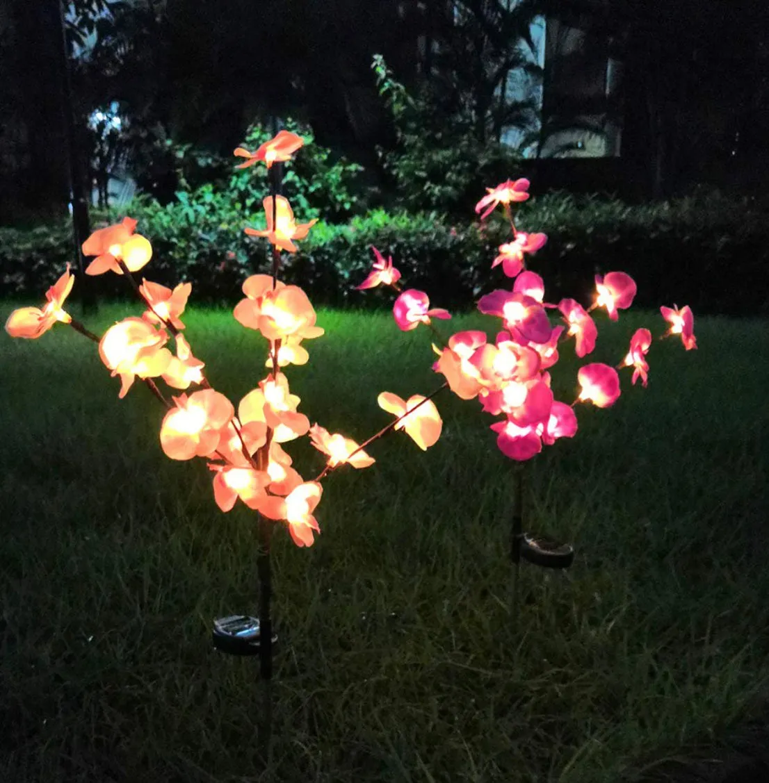 2 Pack Solar Orchid Flower Lights -40 Flowers