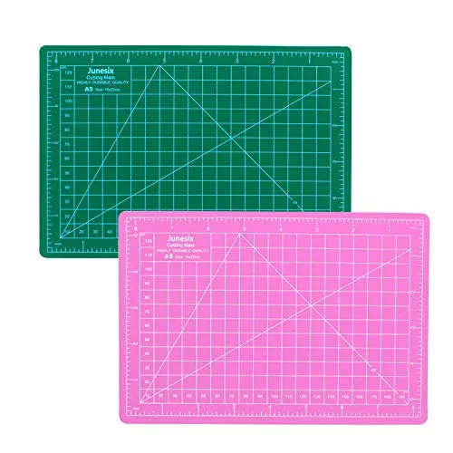 2 PCS Double Sided Self Healing Cutting Mat, Rotary Cutting Board with Grid & Non Slip Surface, Rotary Cutter for Craft, Fabric, Quilting, Sewing, Scrapbooking Project (2 PCS)