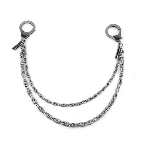 27'' Metal DOUBLE Chain BIKER SILVER WALLET CHAIN Handcuffs LONG PANTS CHAIN jeans chain FOR MEN