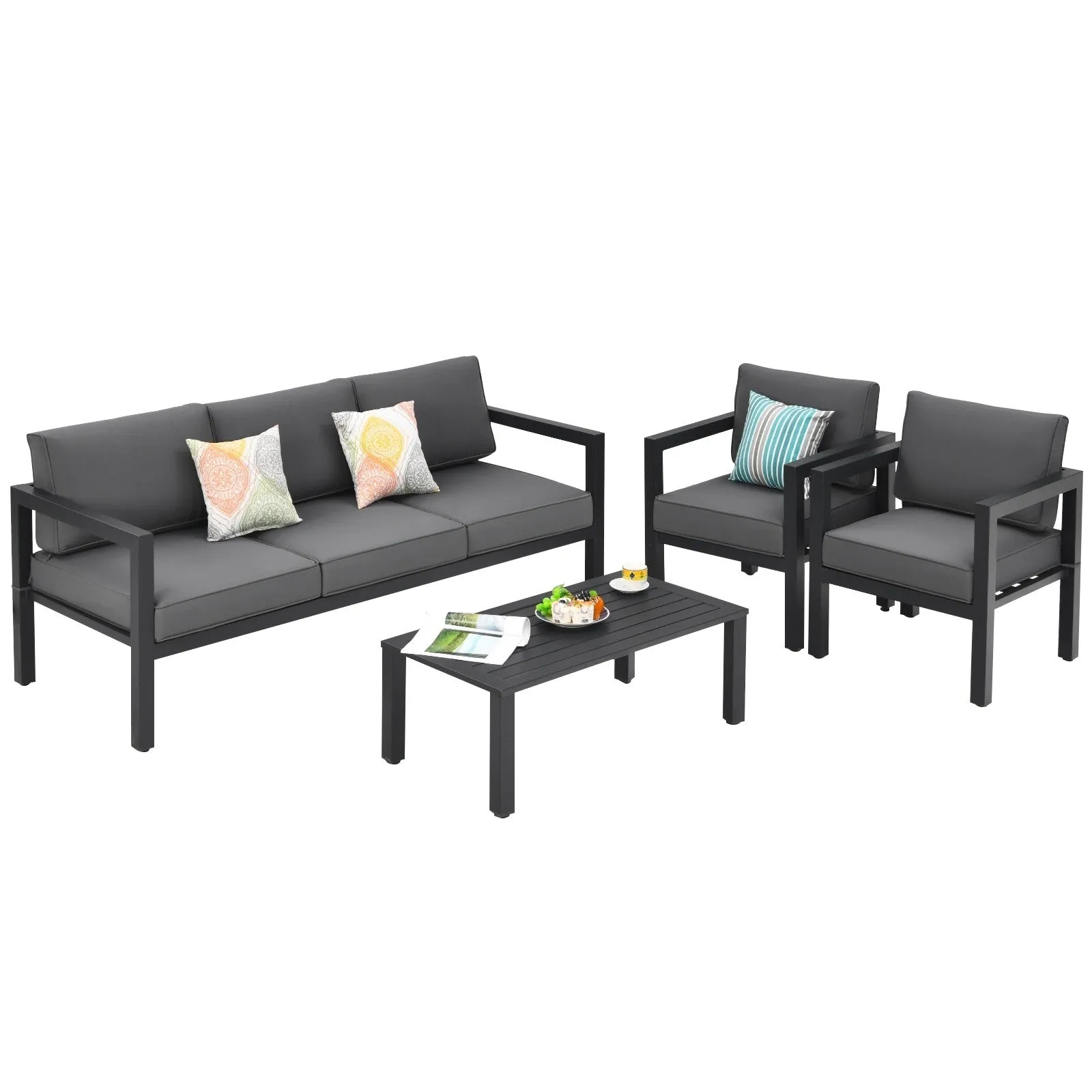 4pc Outdoor Furniture Set - Gray