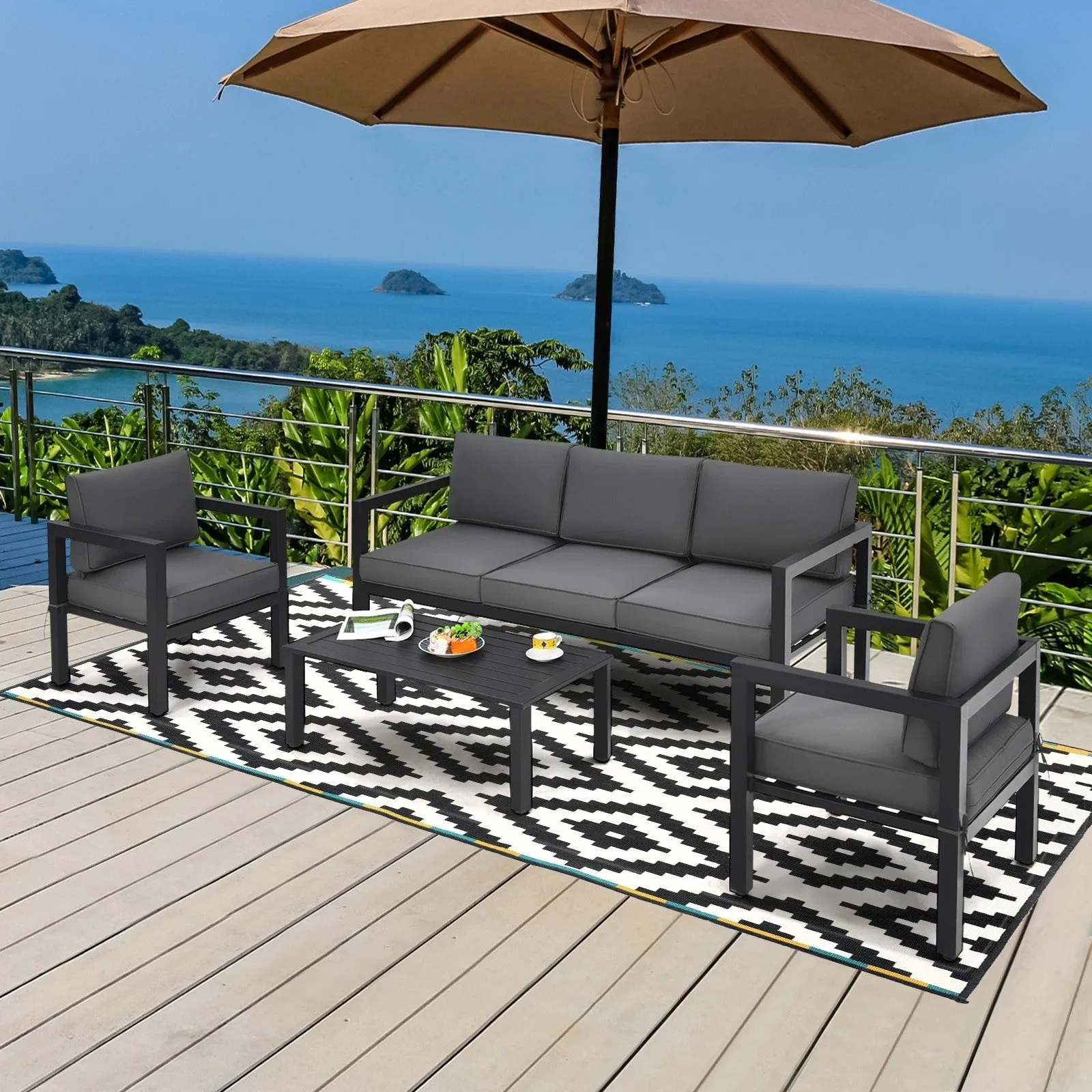 4pc Outdoor Furniture Set - Gray