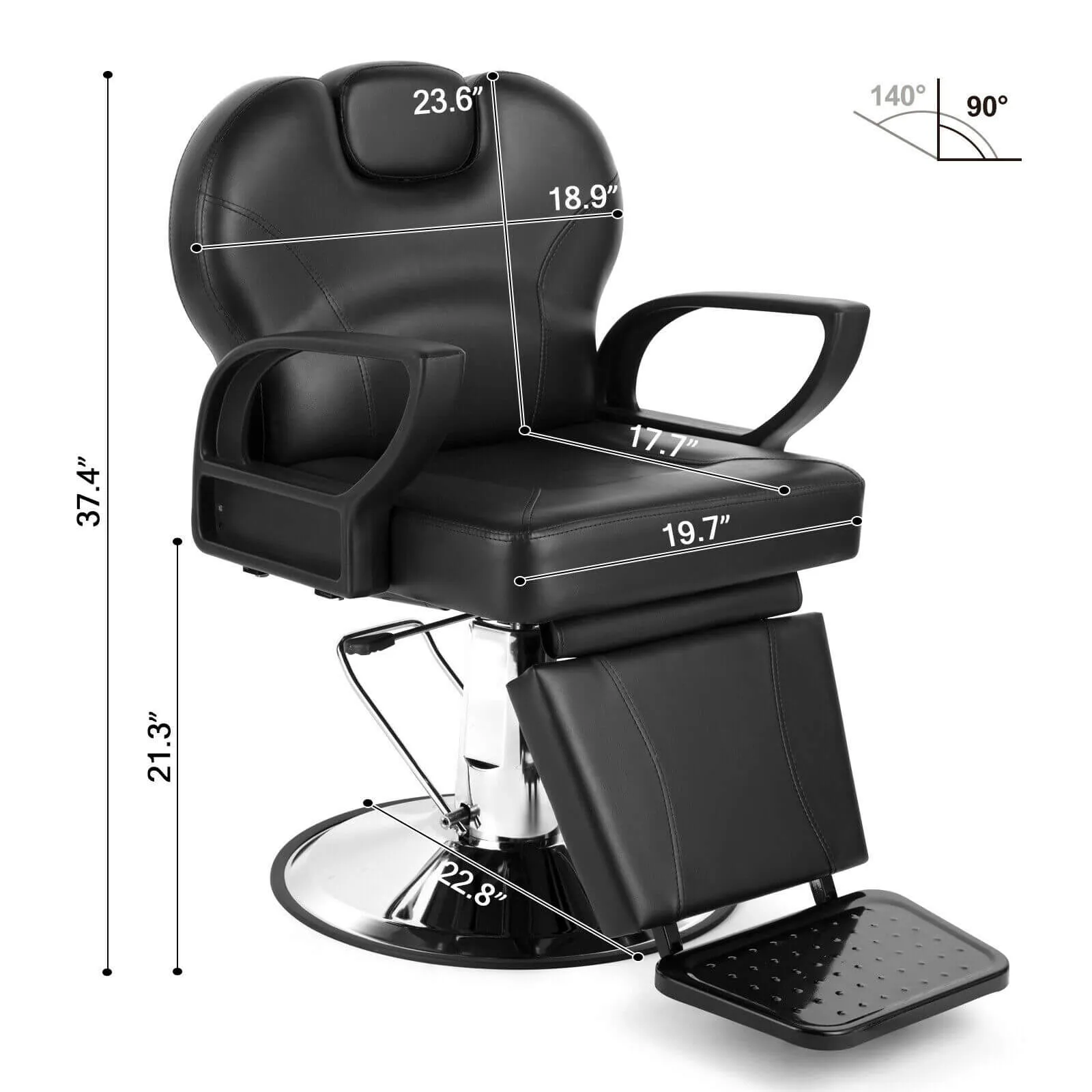 #5015 Hydraulic Reclining Barber Chair