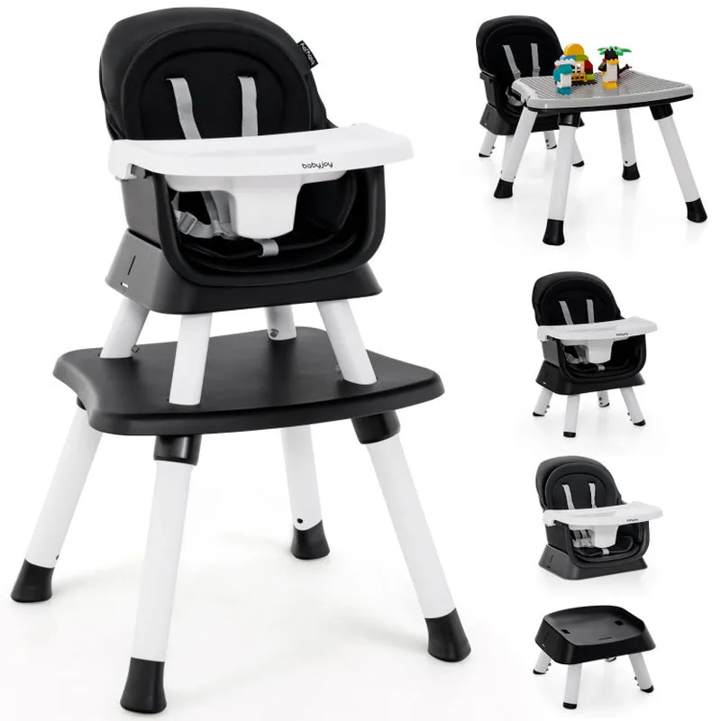 6-In-1 Convertible Baby High Chair with Adjustable Removable Tray