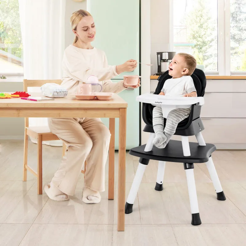 6-In-1 Convertible Baby High Chair with Adjustable Removable Tray