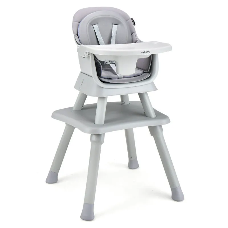 6-In-1 Convertible Baby High Chair with Adjustable Removable Tray