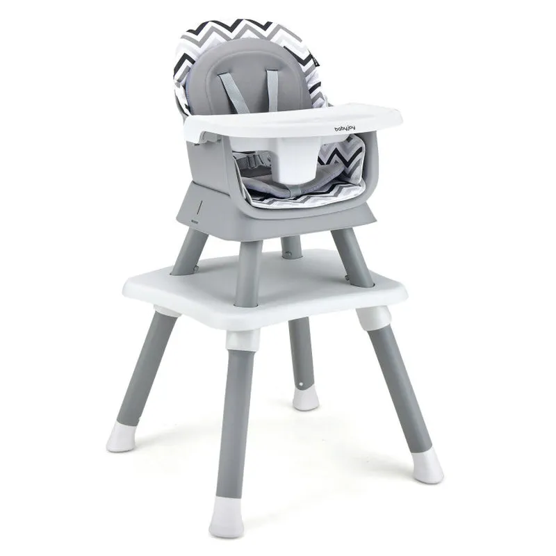 6-In-1 Convertible Baby High Chair with Adjustable Removable Tray