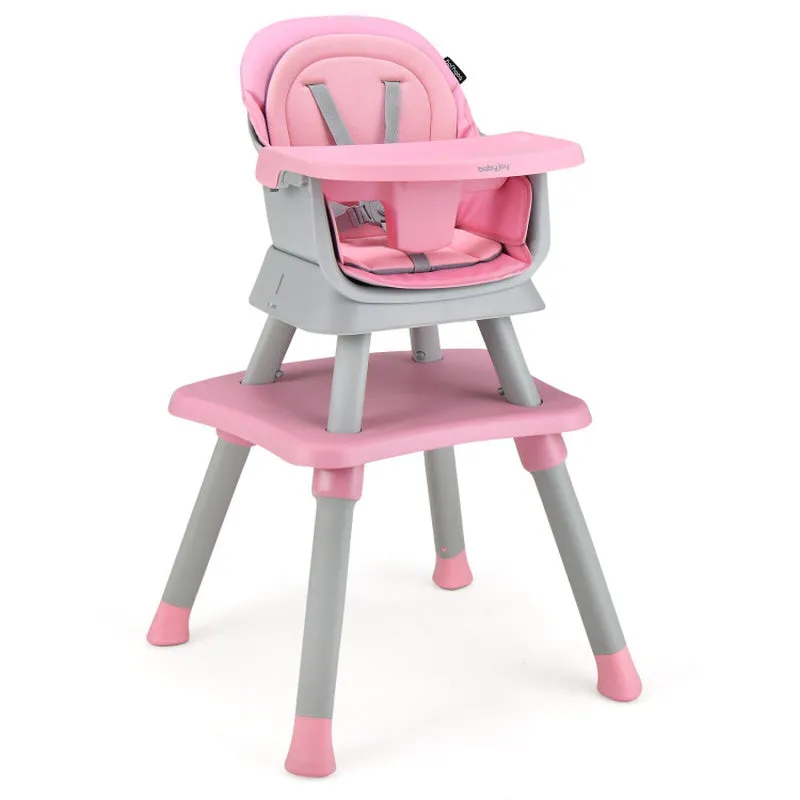 6-In-1 Convertible Baby High Chair with Adjustable Removable Tray