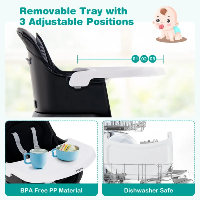 6-In-1 Convertible Baby High Chair with Adjustable Removable Tray