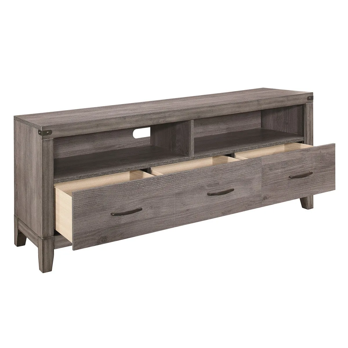 66"L Industrial design Tv Stand With 3 Storage Drawers