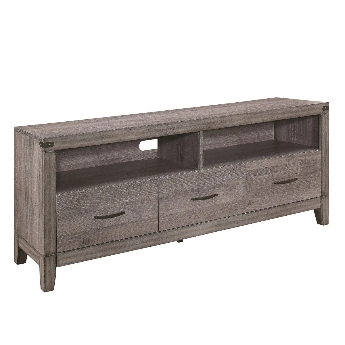 66"L Industrial design Tv Stand With 3 Storage Drawers