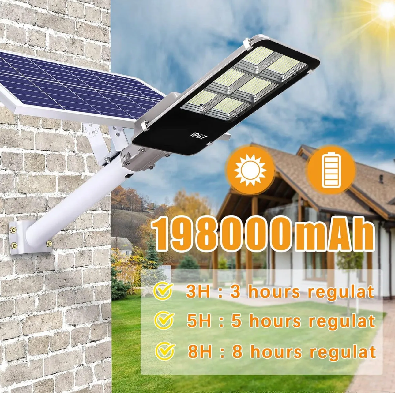 800 Watt Solar Street Lights, with Remote Control 105000LM LED Dusk to Dawn Solar Light 6500K Super Bright Solar Flood Light