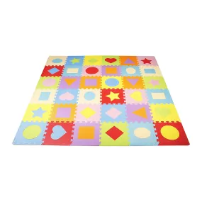 9 Color Thick Interlocking Shape Puzzle Foam Exercise Play Mats (Open Box)