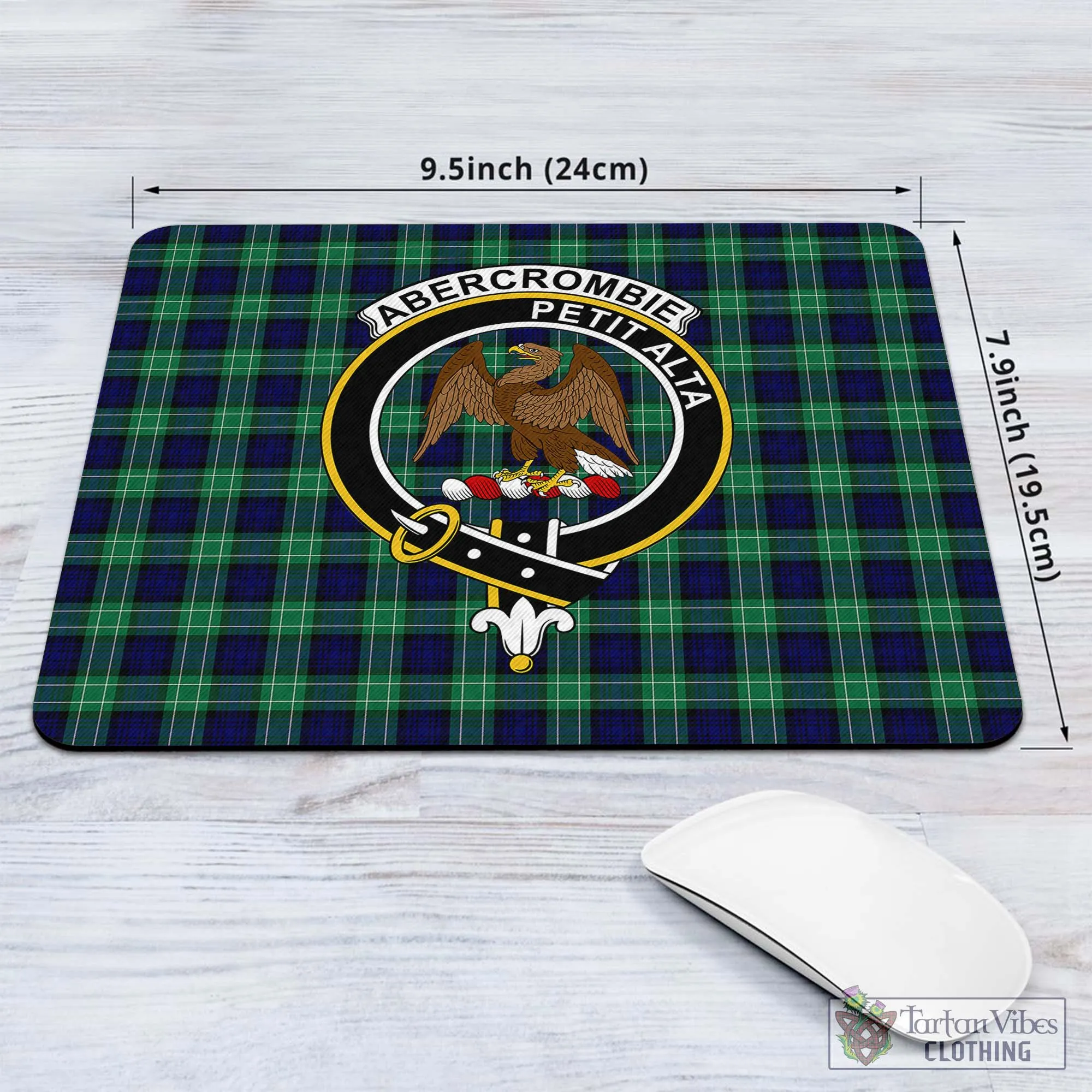 Abercrombie Tartan Mouse Pad with Family Crest