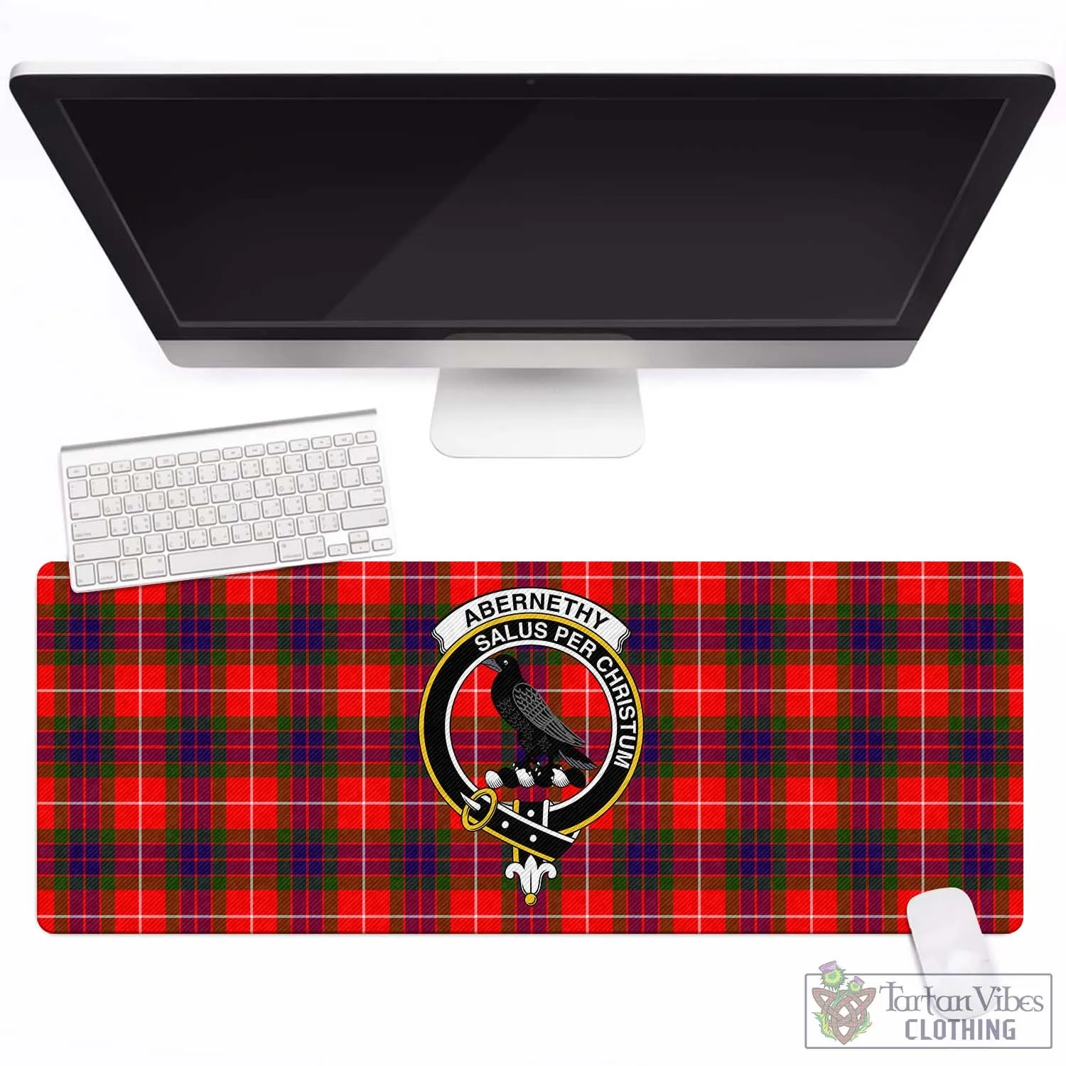 Abernethy Tartan Mouse Pad with Family Crest