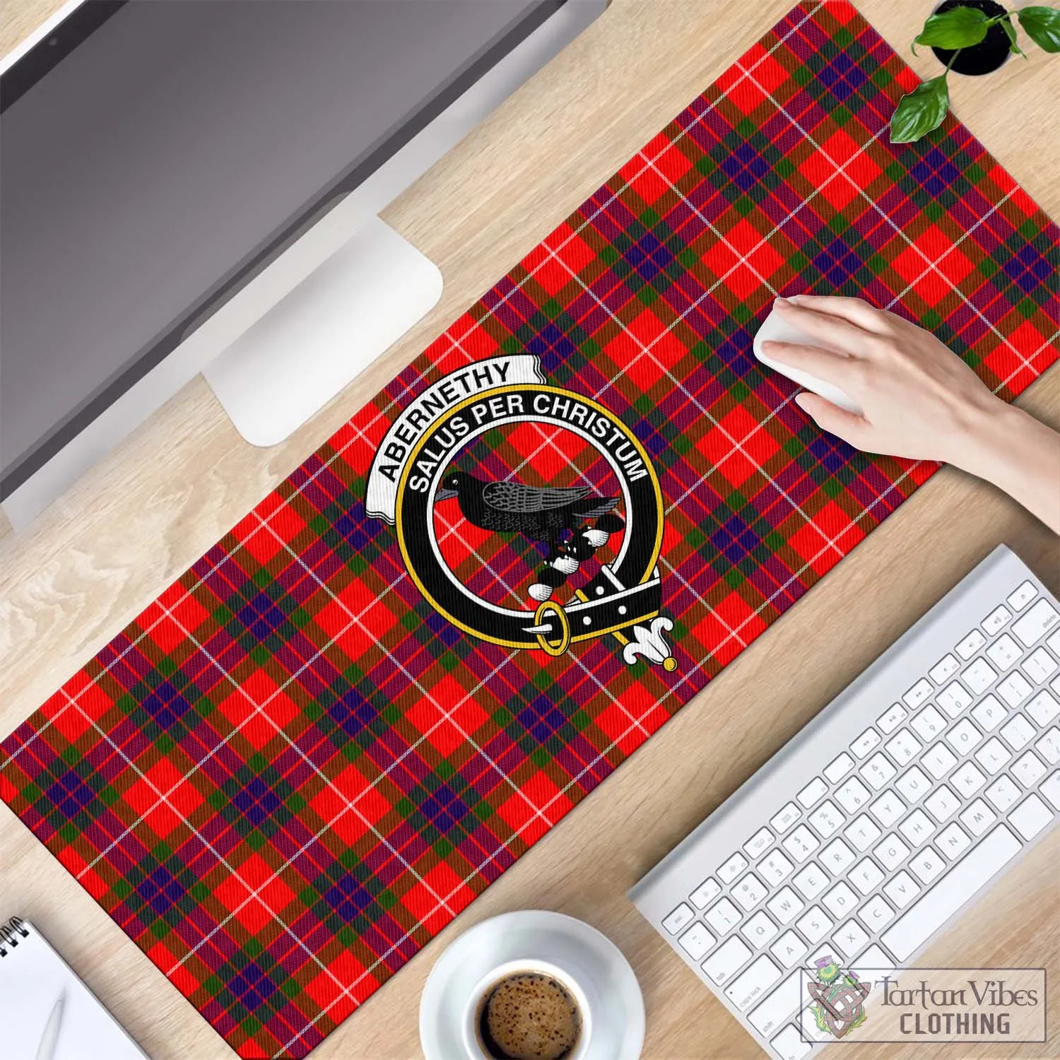 Abernethy Tartan Mouse Pad with Family Crest