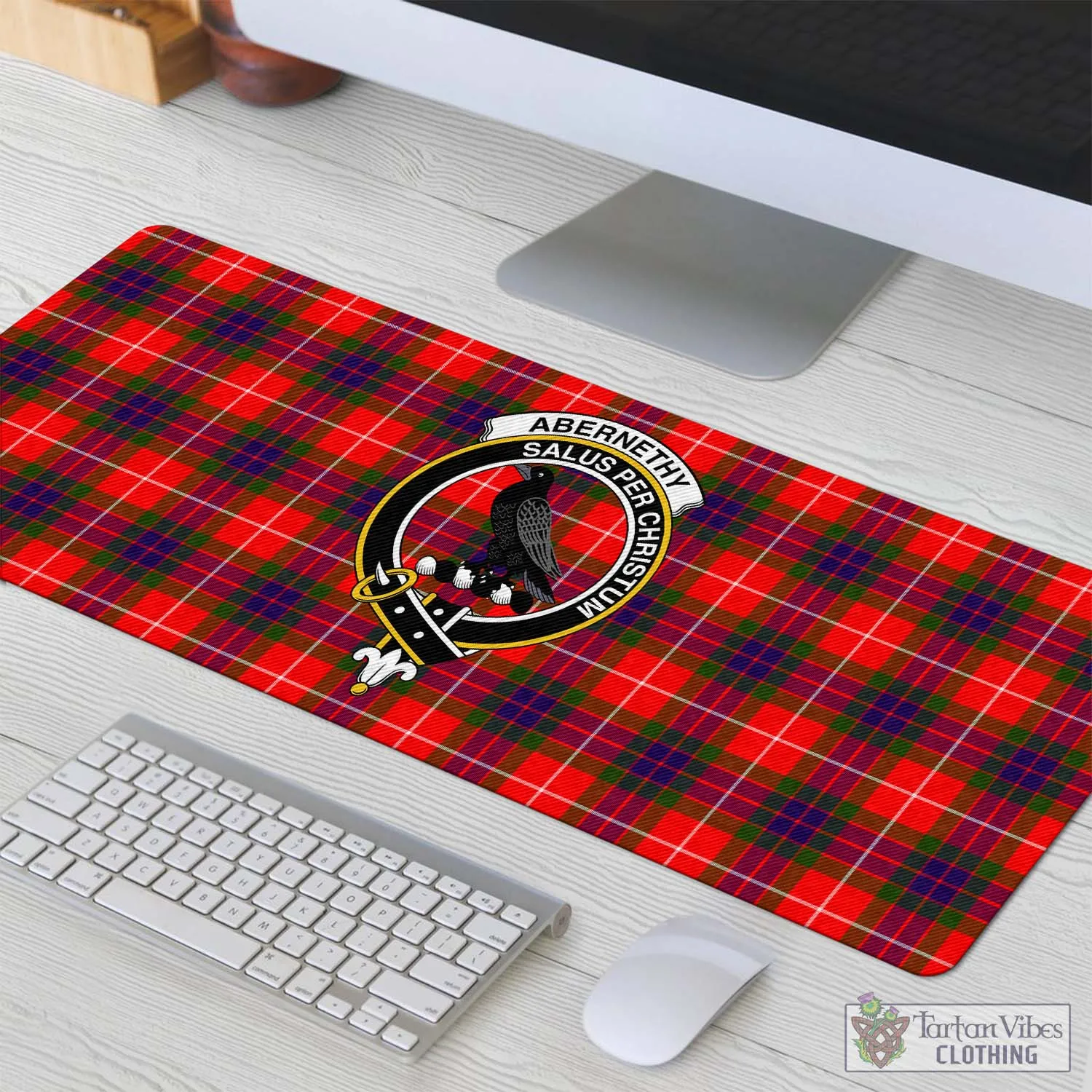 Abernethy Tartan Mouse Pad with Family Crest