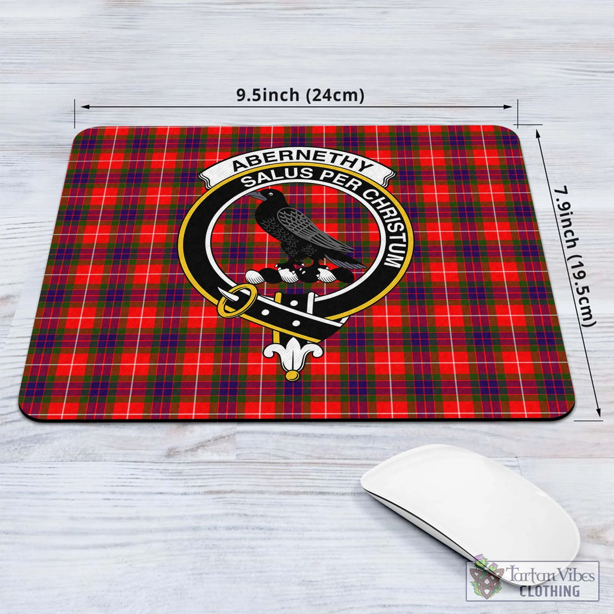 Abernethy Tartan Mouse Pad with Family Crest