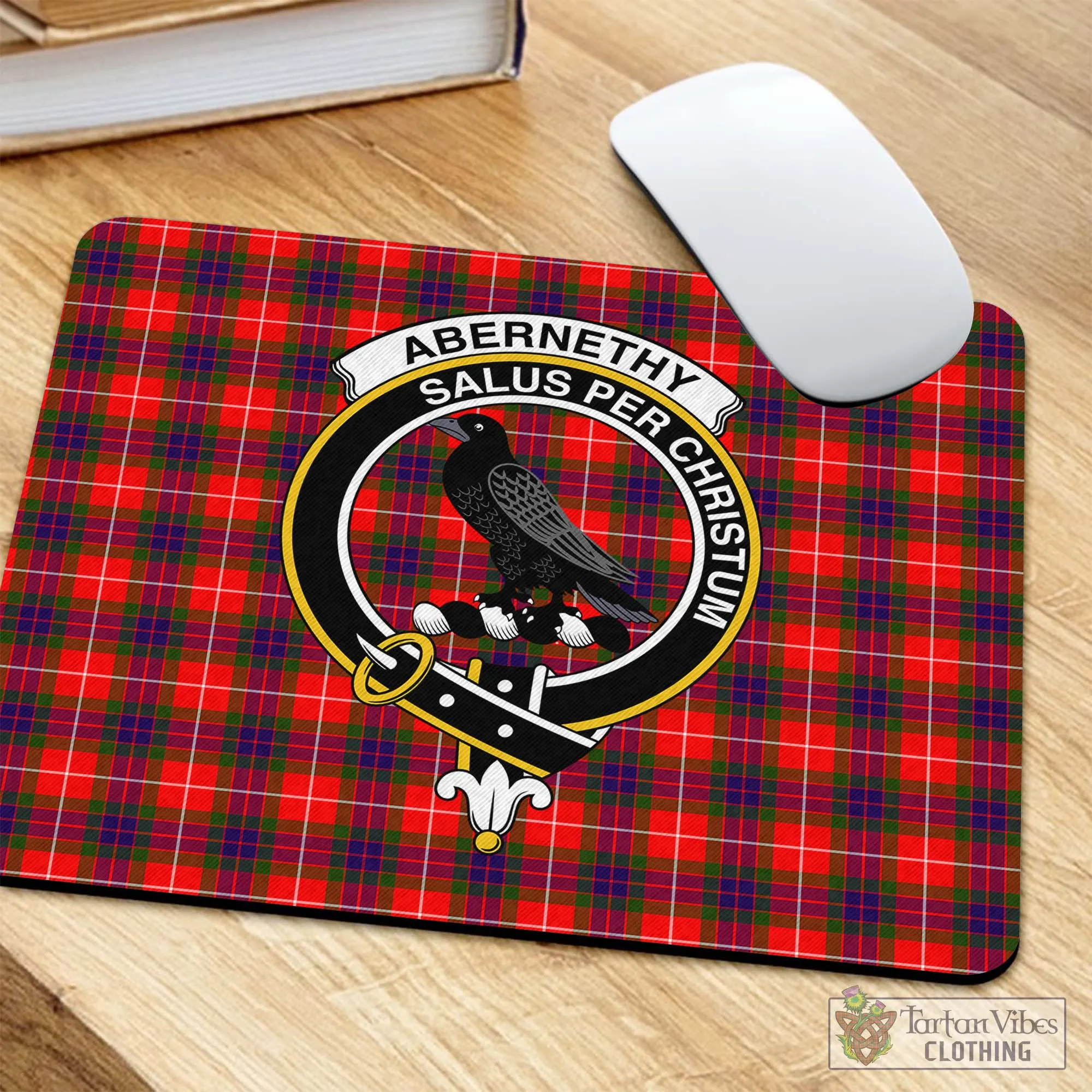 Abernethy Tartan Mouse Pad with Family Crest