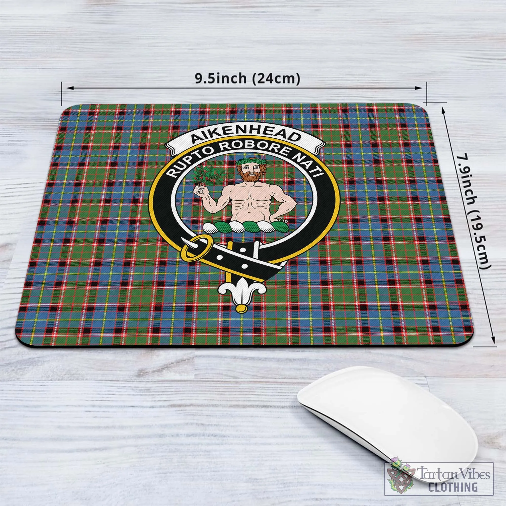 Aikenhead Tartan Mouse Pad with Family Crest