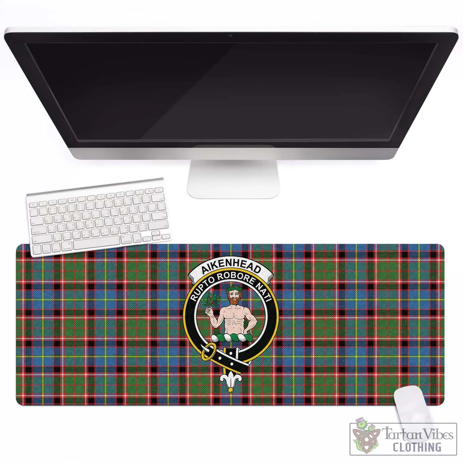 Aikenhead Tartan Mouse Pad with Family Crest