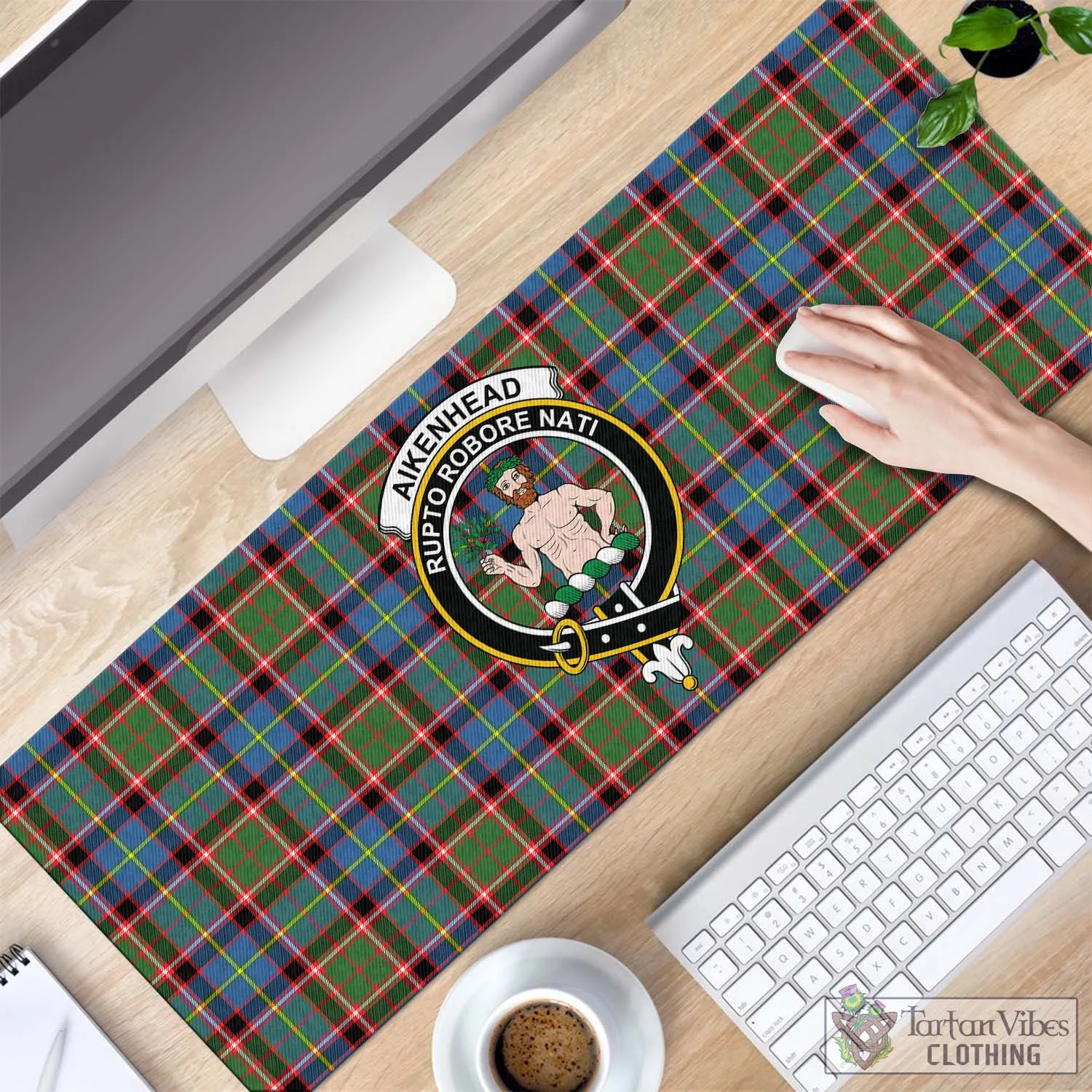 Aikenhead Tartan Mouse Pad with Family Crest