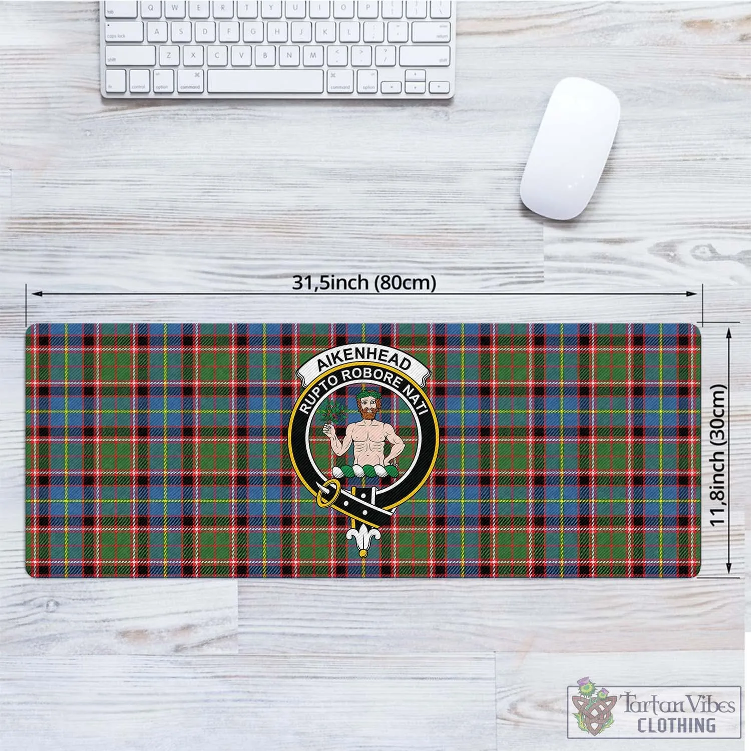 Aikenhead Tartan Mouse Pad with Family Crest