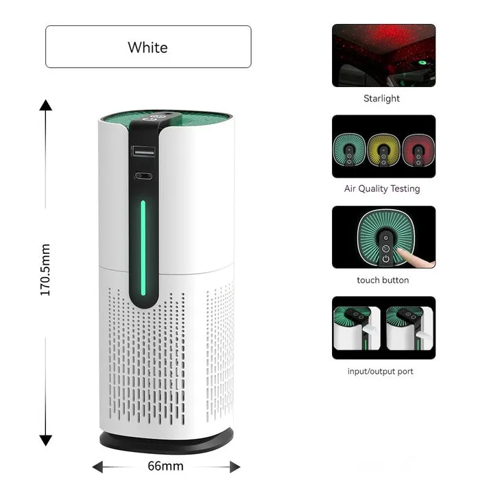 Air Purifier: Clean Air Solution for Home & Car with Air Quality Sensor for Real-Time Monitoring.