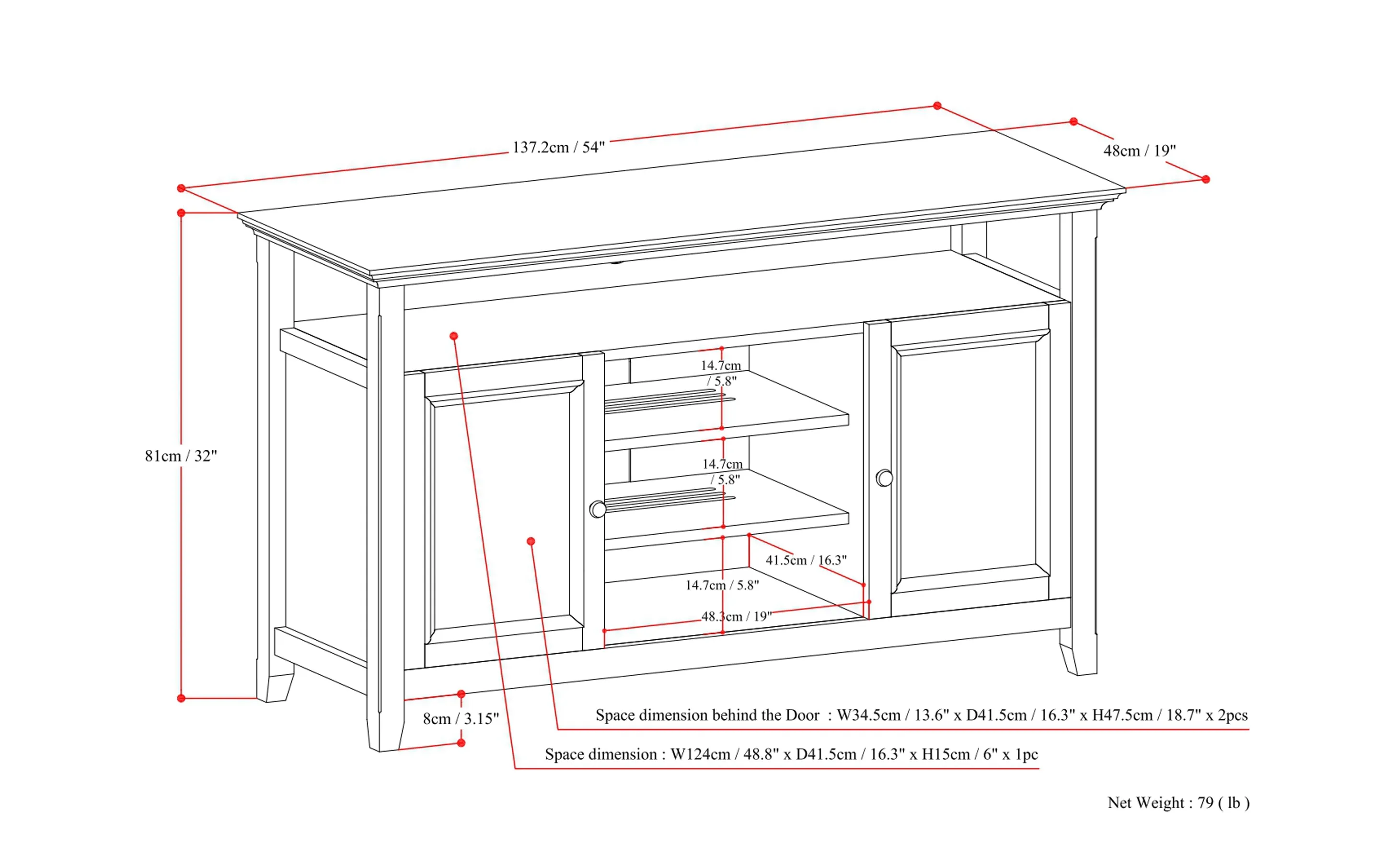 Amherst TV Media Stand