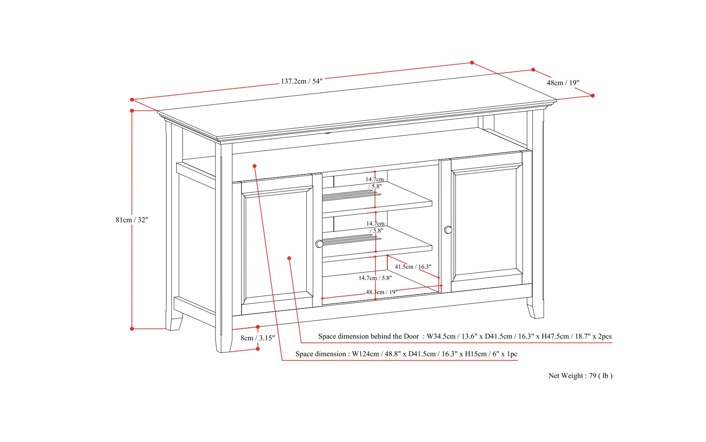 Amherst TV Media Stand