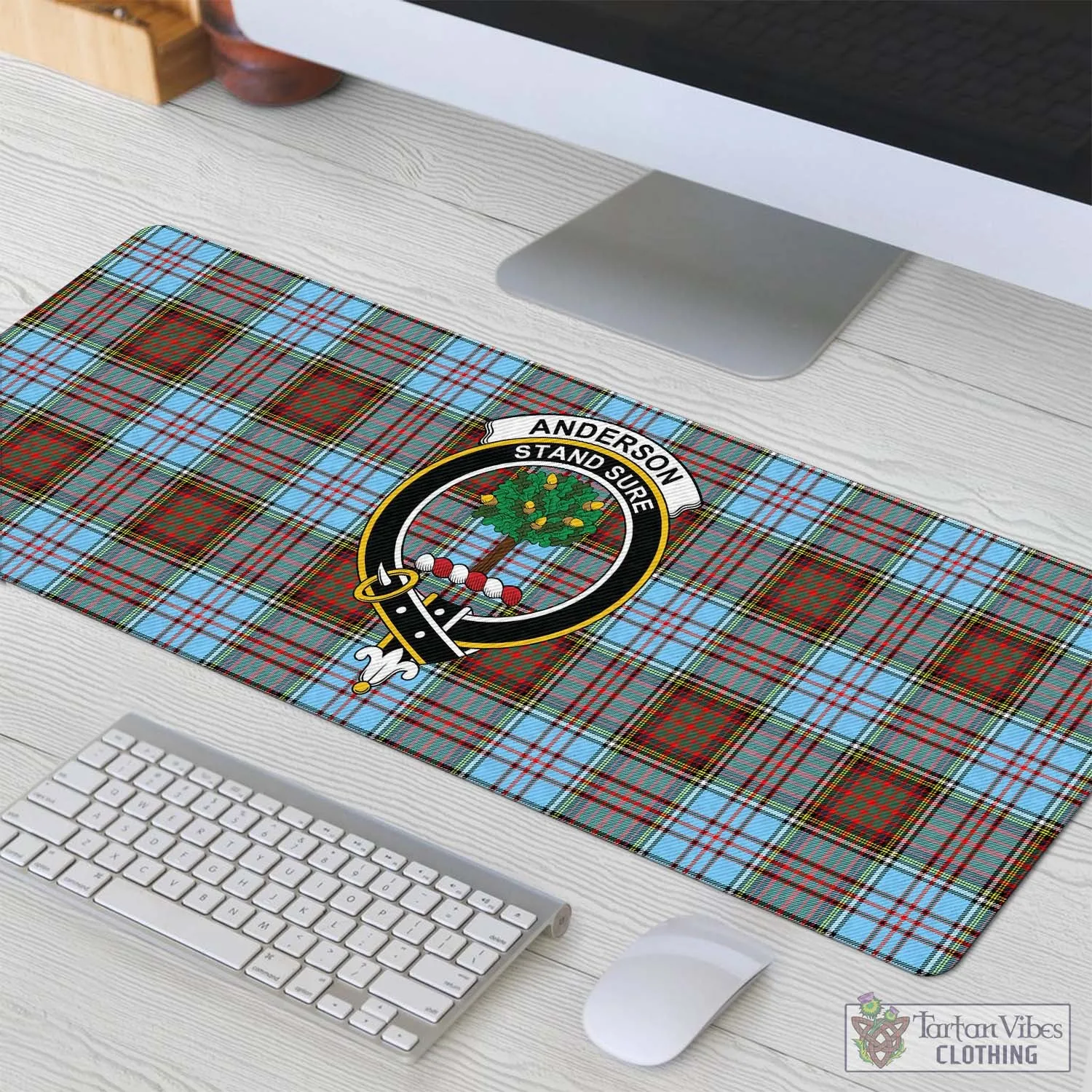 Anderson Ancient Tartan Mouse Pad with Family Crest