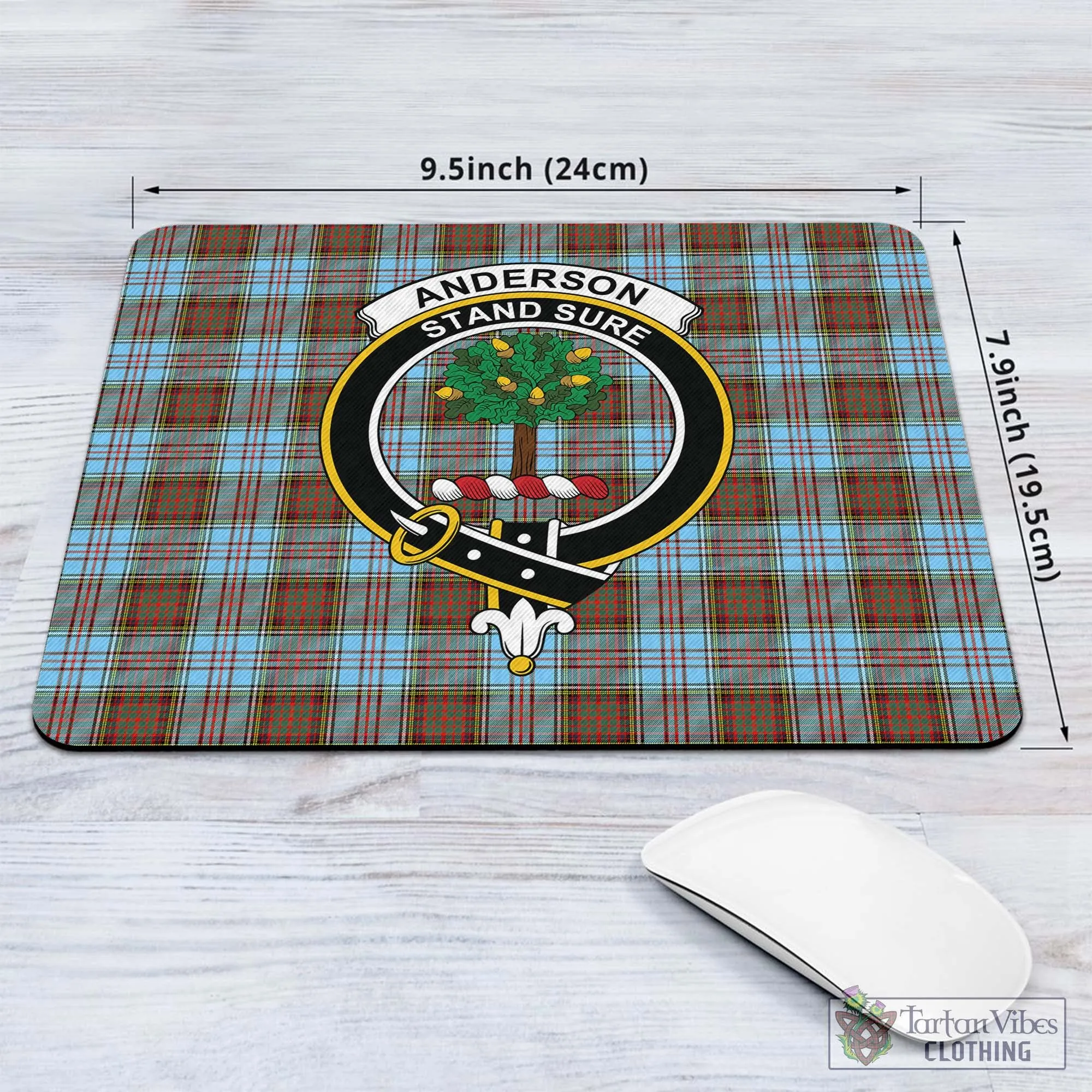 Anderson Ancient Tartan Mouse Pad with Family Crest