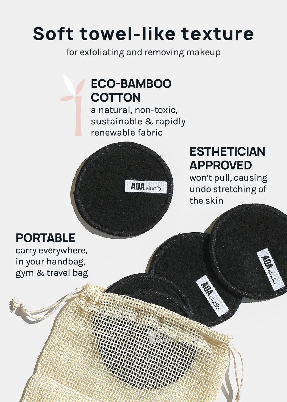 AOA Bamboo Reusable Makeup Remover Pads