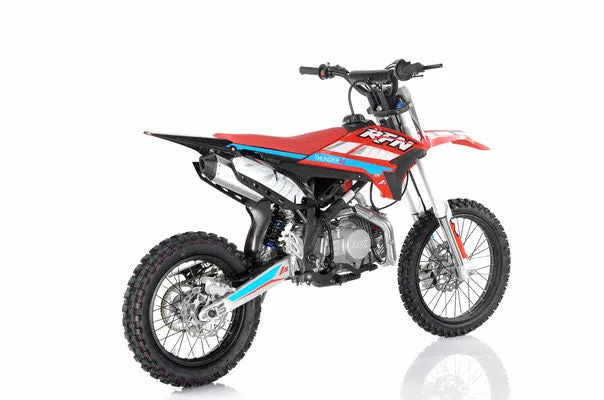 Apollo Thunder 140 Full Size Dirt Pit Bike, 4 Speed Manual, Kick Start, 33 Inch Seat Height, 17 inch front tire