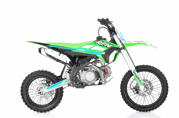 Apollo Thunder 140 Full Size Dirt Pit Bike, 4 Speed Manual, Kick Start, 33 Inch Seat Height, 17 inch front tire