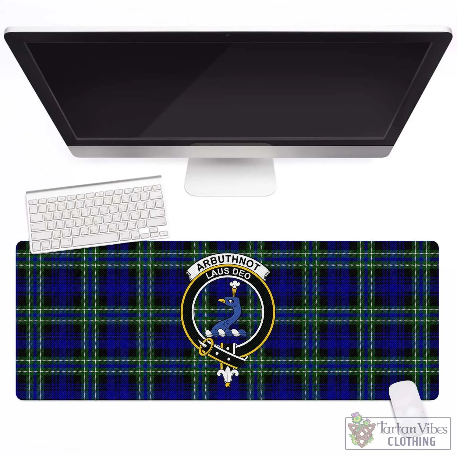 Arbuthnot Modern Tartan Mouse Pad with Family Crest