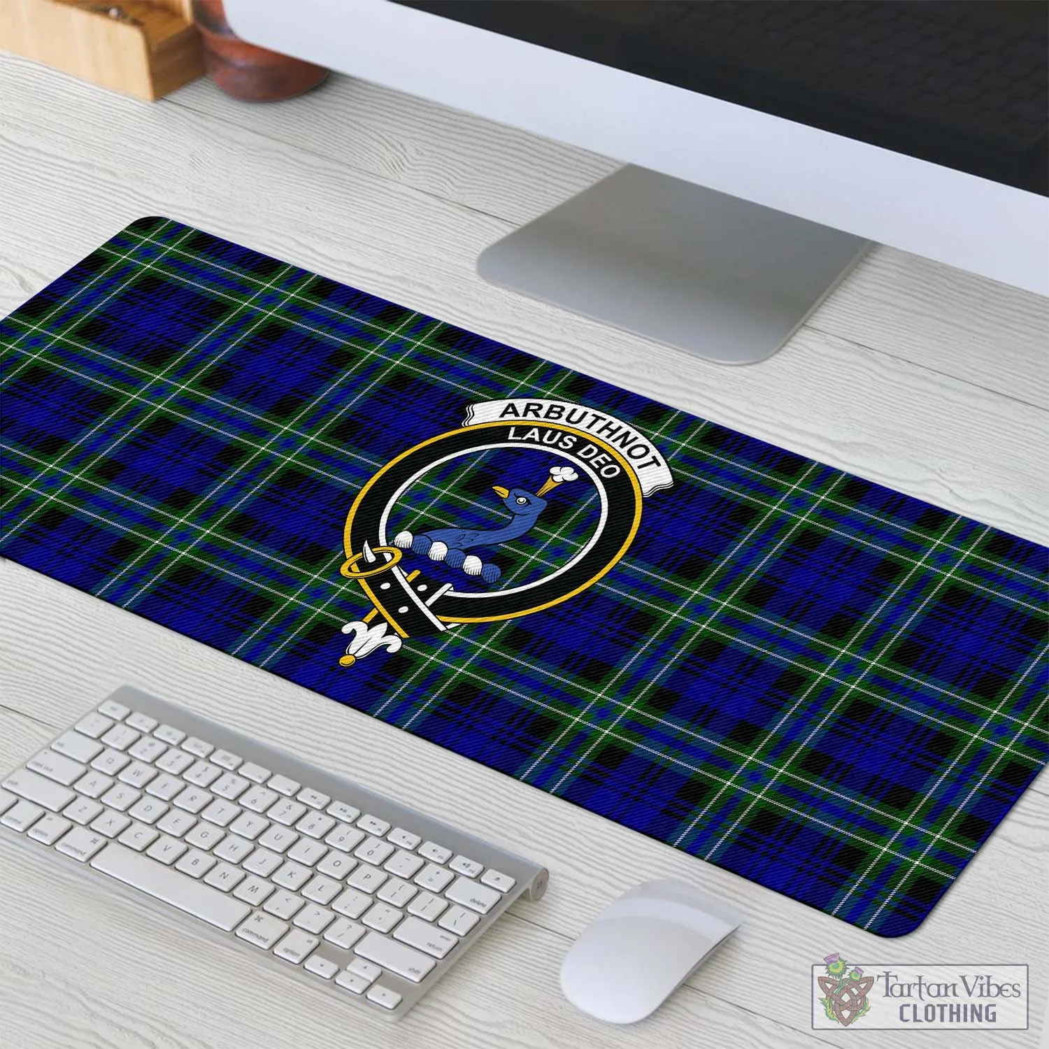 Arbuthnot Modern Tartan Mouse Pad with Family Crest