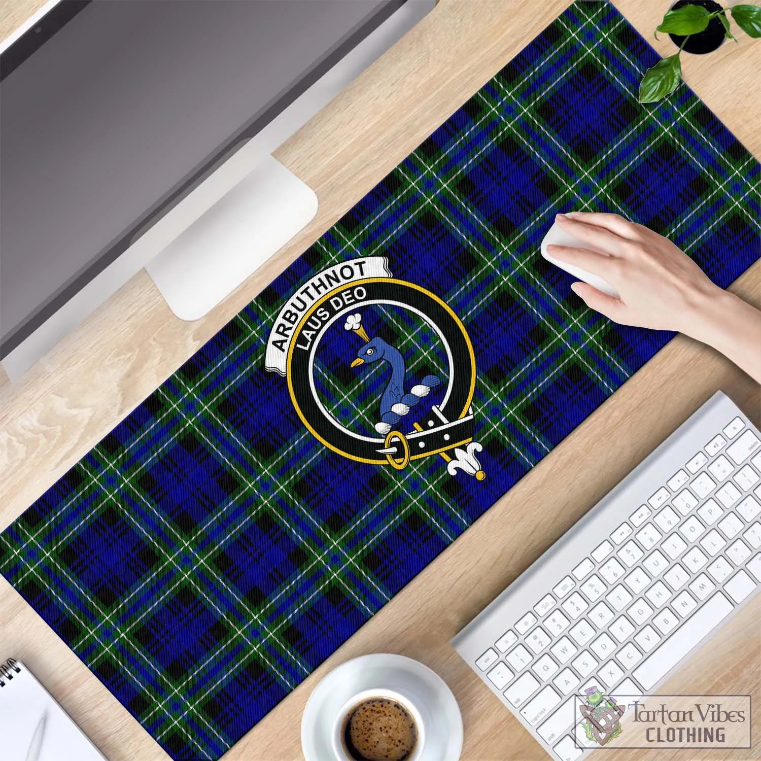 Arbuthnot Modern Tartan Mouse Pad with Family Crest