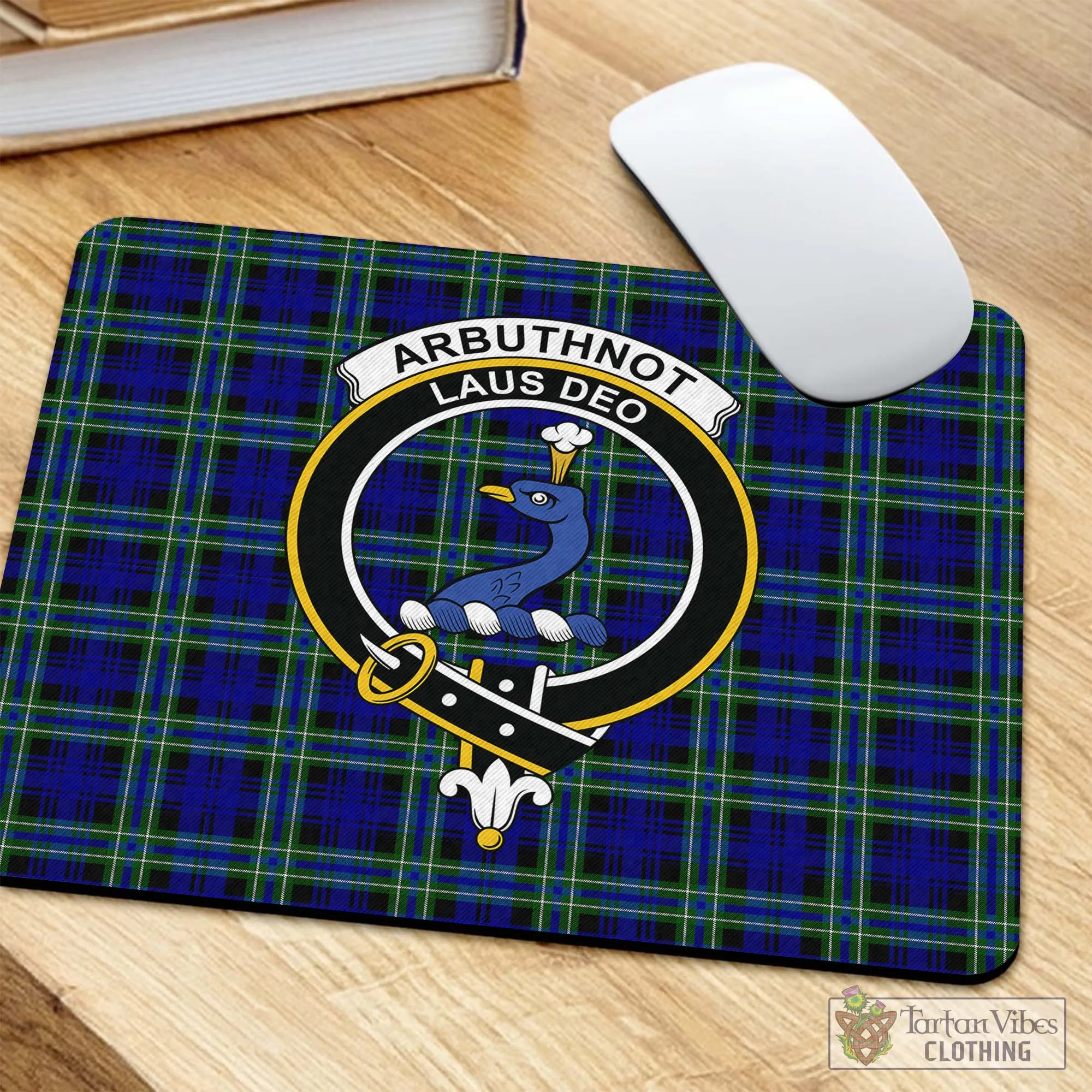 Arbuthnot Modern Tartan Mouse Pad with Family Crest