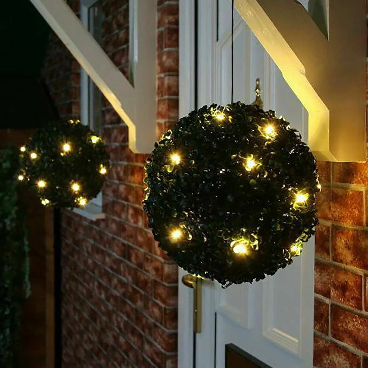 Artificial Topiary Grass Ball with Solar Lights, includes hook