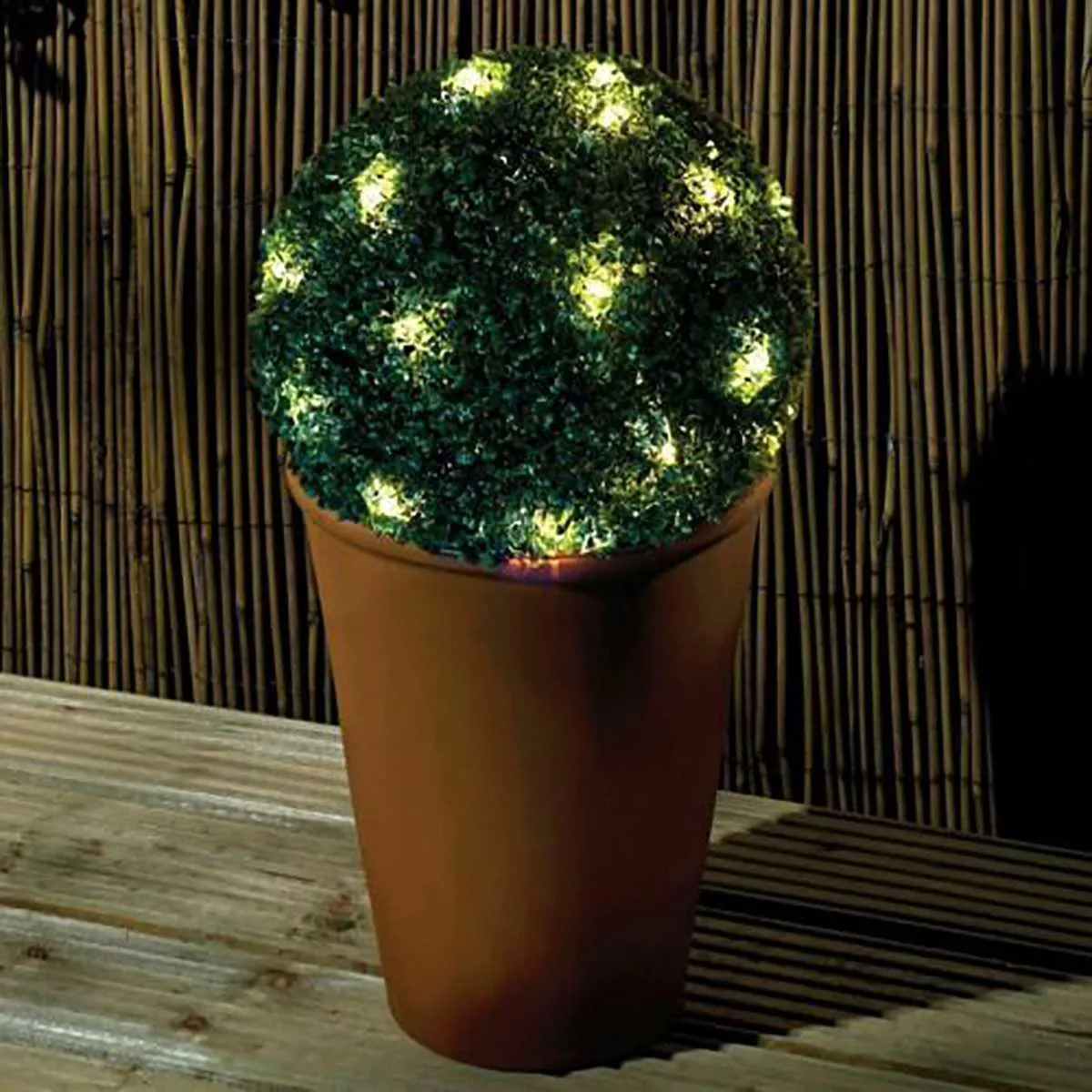 Artificial Topiary Grass Ball with Solar Lights, includes hook