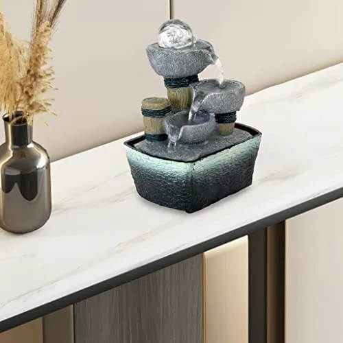 ATORSE® Small Tabletop Fountain Decoration Water Feature Indoor for Home Office