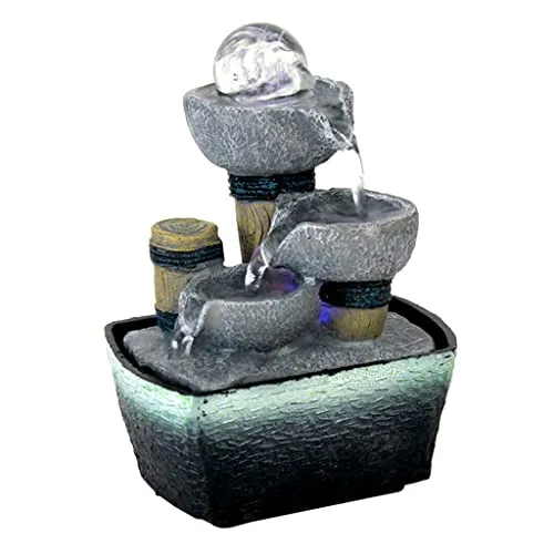 ATORSE® Small Tabletop Fountain Decoration Water Feature Indoor for Home Office