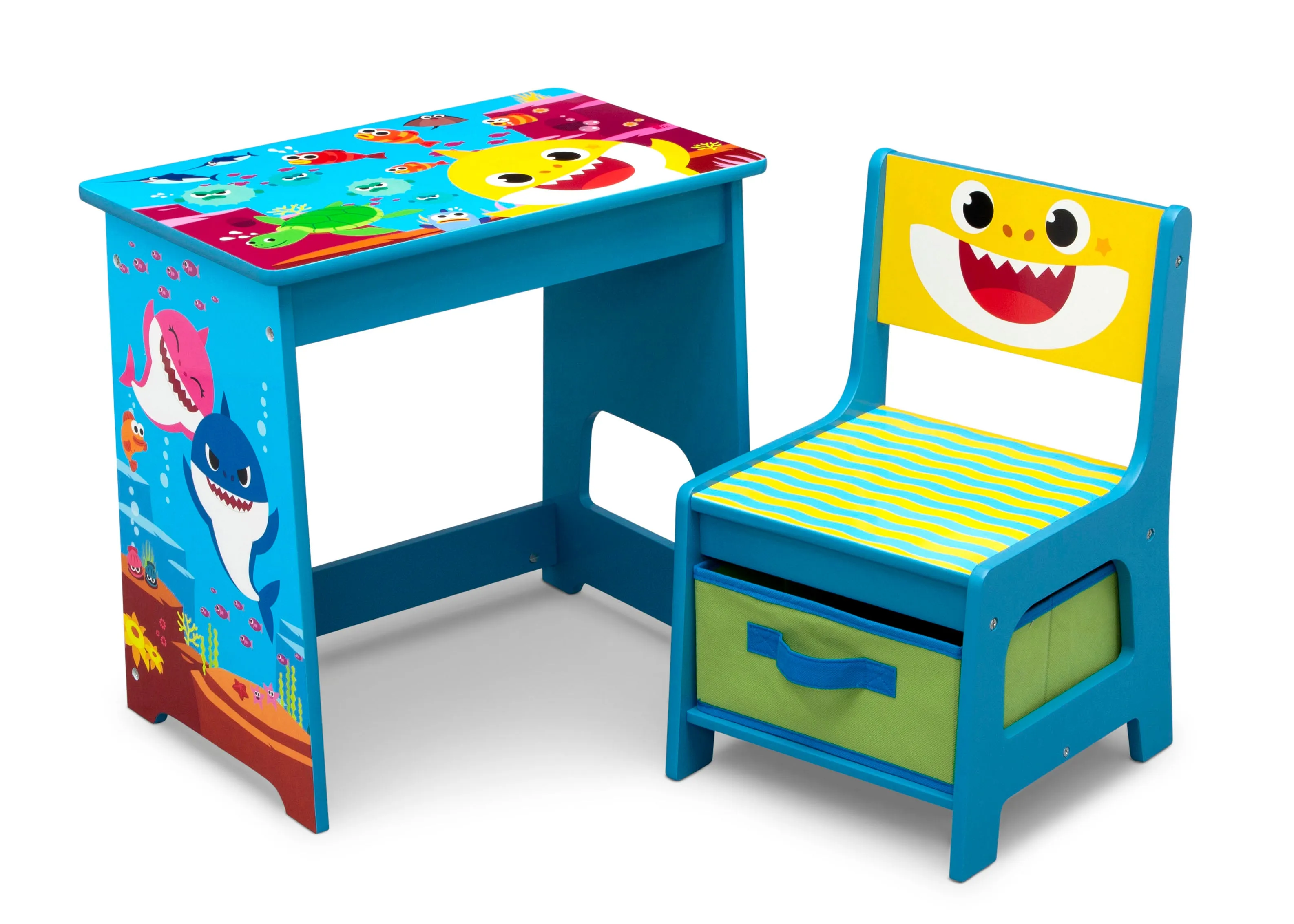 Baby Shark Wood Art Desk and Chair Set