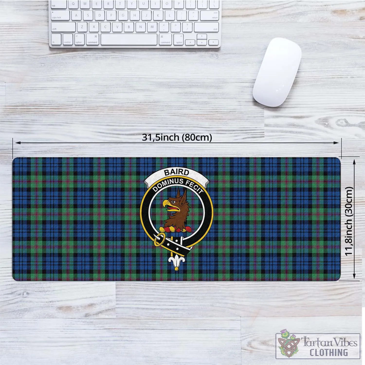 Baird Ancient Tartan Mouse Pad with Family Crest