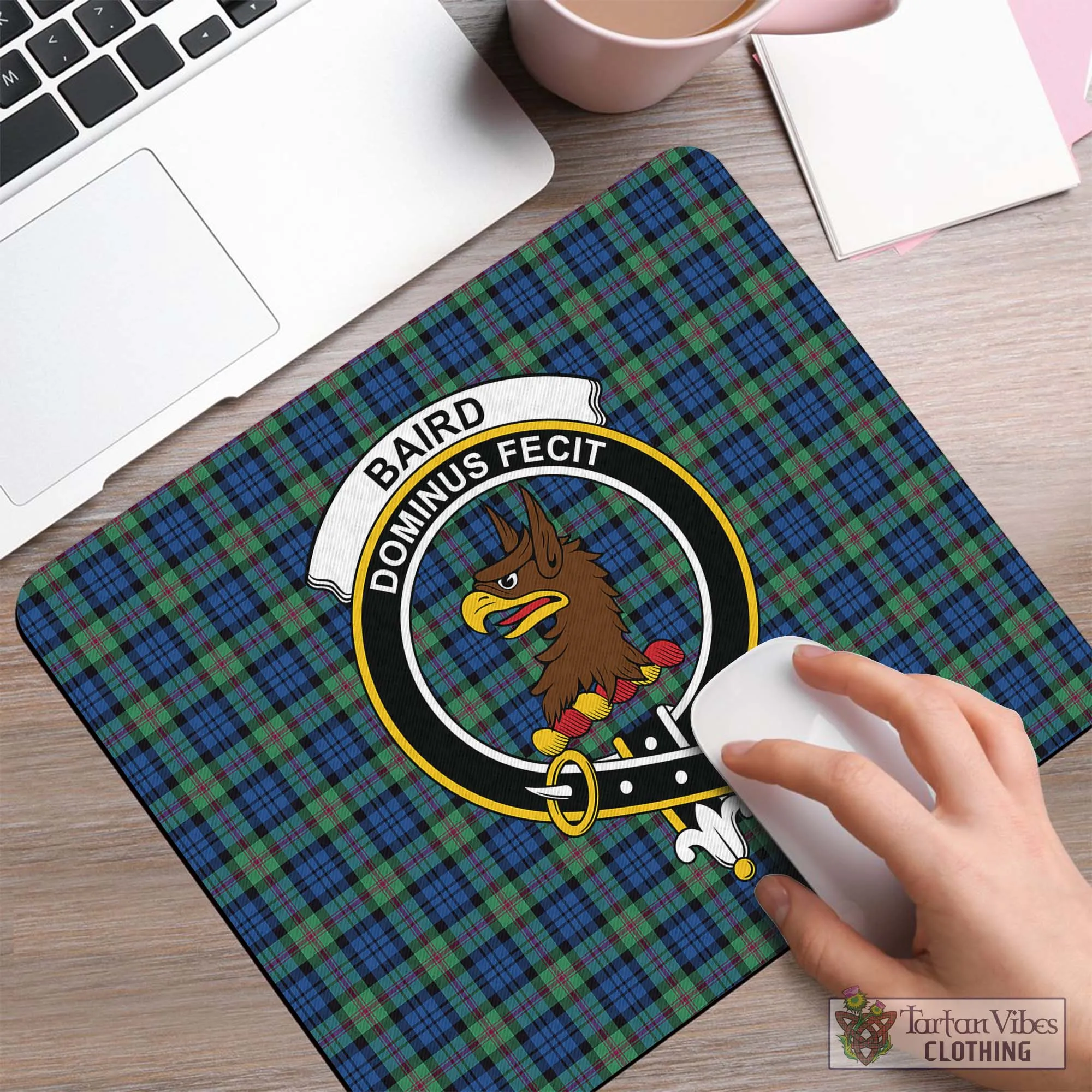 Baird Ancient Tartan Mouse Pad with Family Crest