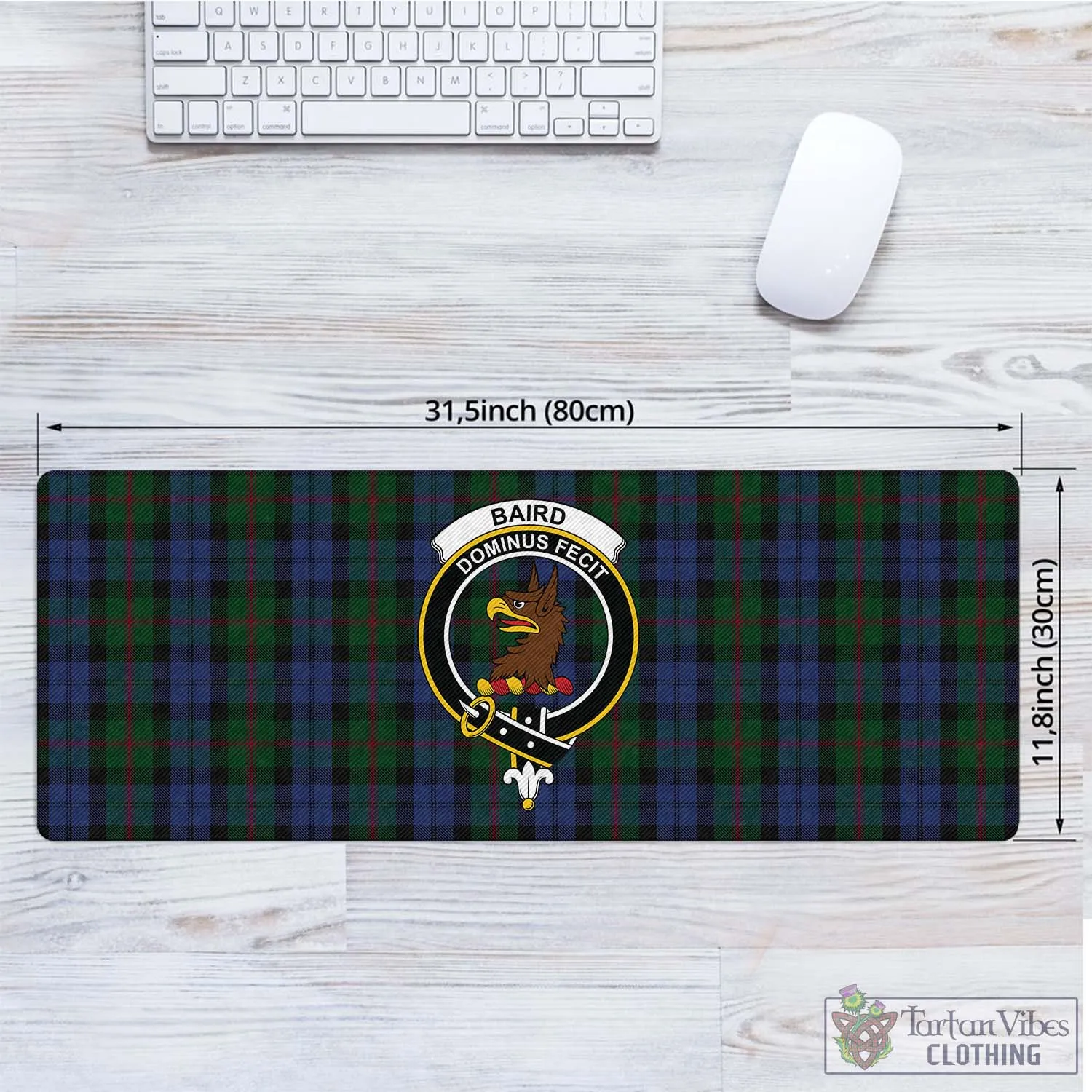 Baird Tartan Mouse Pad with Family Crest