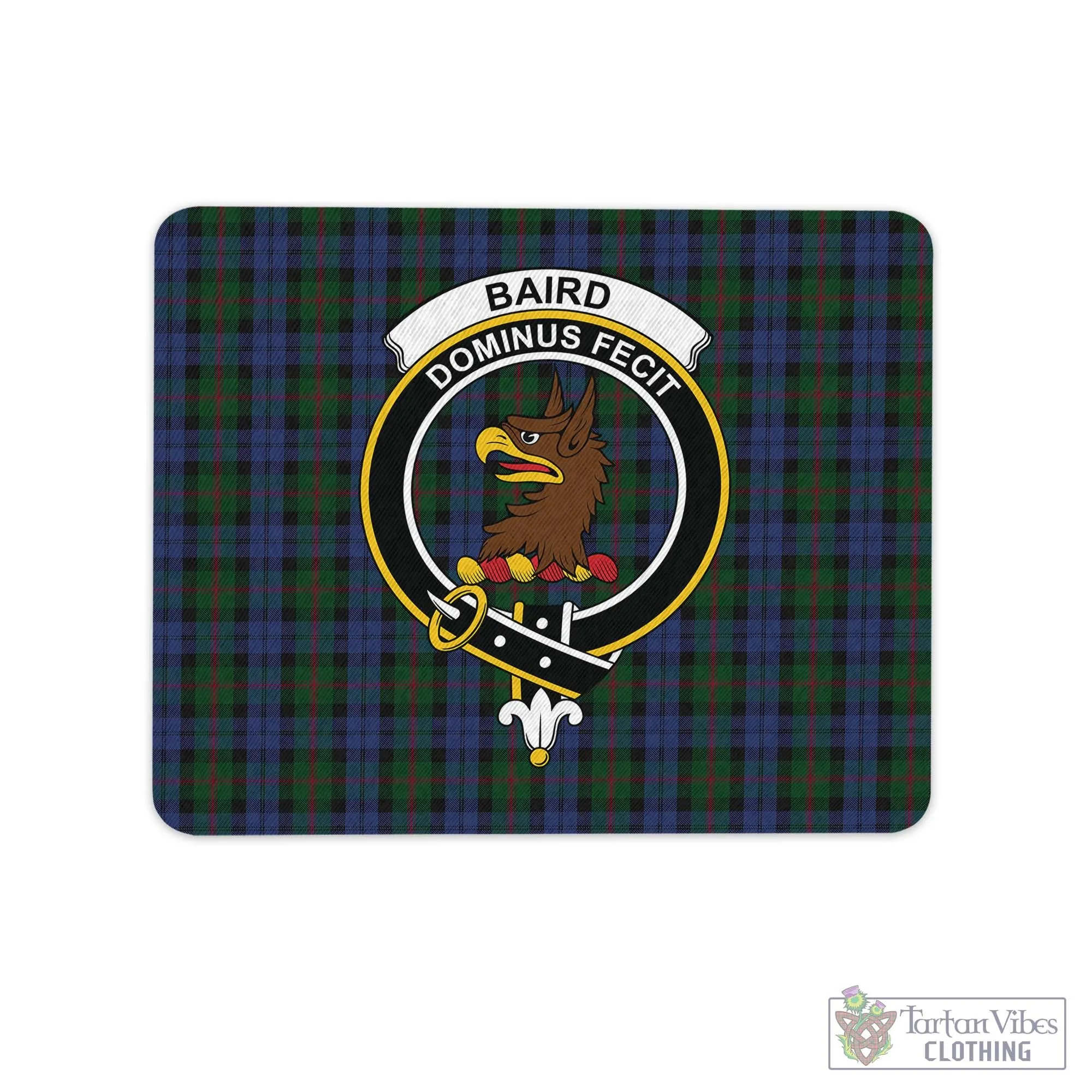 Baird Tartan Mouse Pad with Family Crest