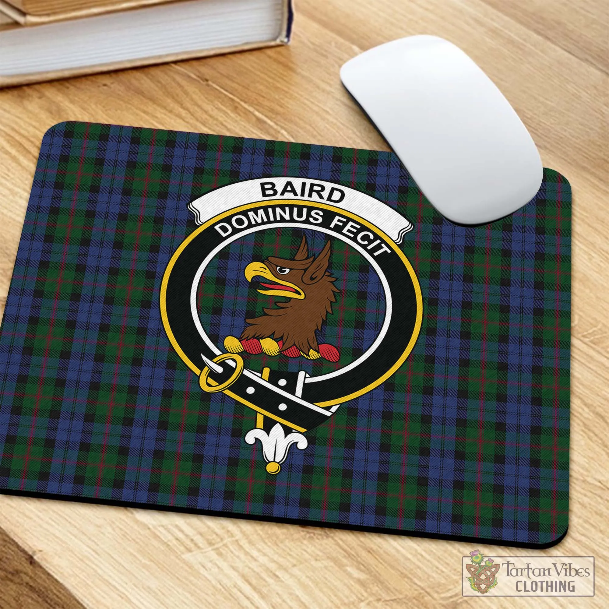 Baird Tartan Mouse Pad with Family Crest